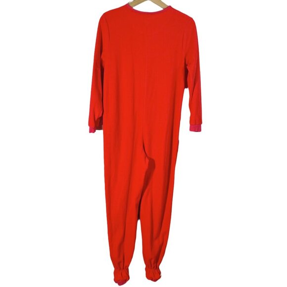 Nick & Nora Sock Monkey Red Fleece Onesie Women's Size S - Picture 5 of 6